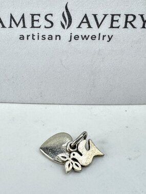 Vintage Artisian James Avery Sterling Heart & La Paloma Dove Charms set JR2080